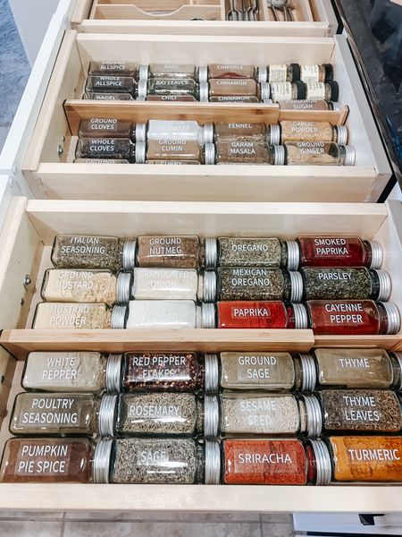 Level up your spice game with matching spice jars! We love organizing them in a spice drawer whenever possible in our client’s kitchen!

#LTKSeasonal #LTKfamily #LTKhome