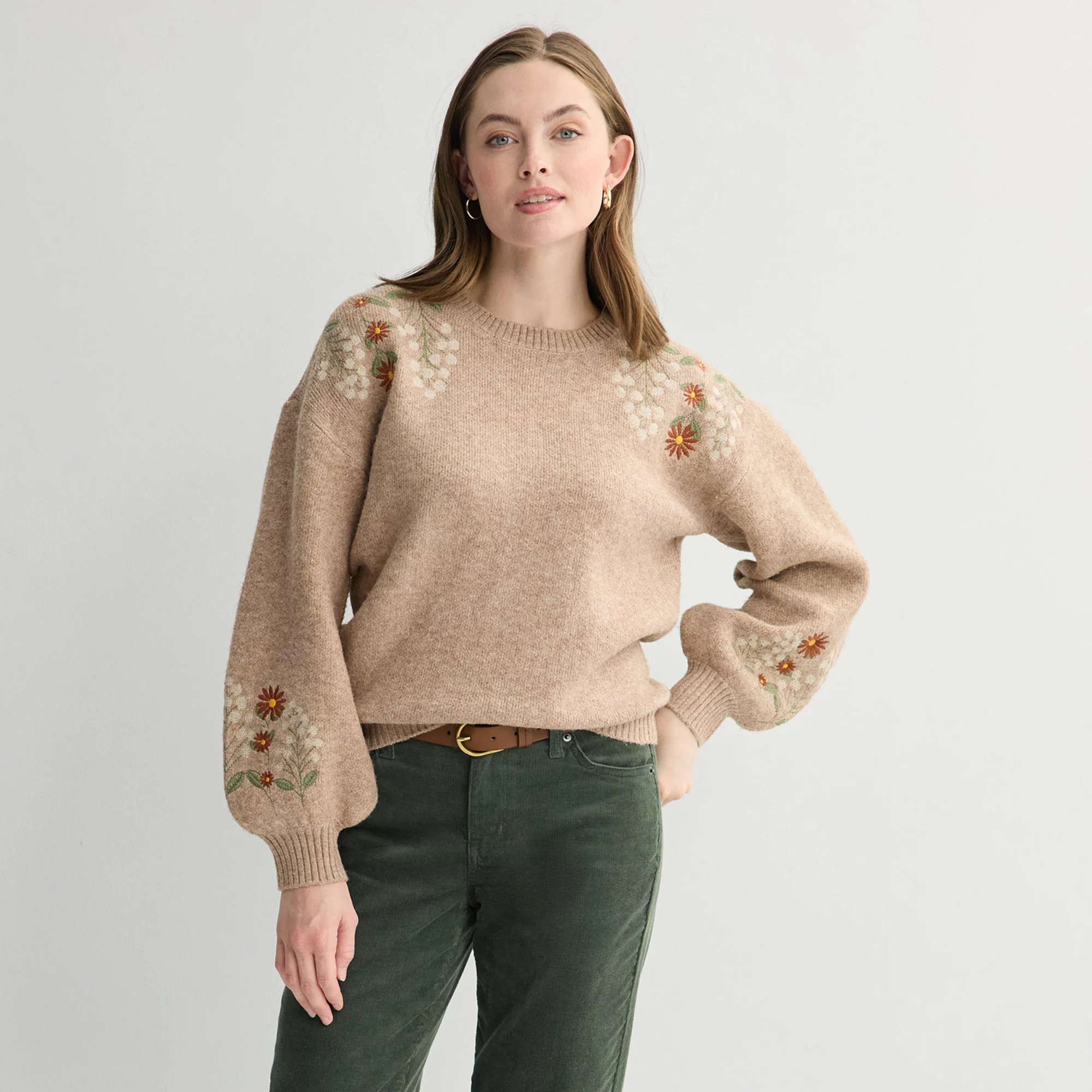 Women's Farmers Market Pullover Sweater, Size: Large, Pecan | Kohl's