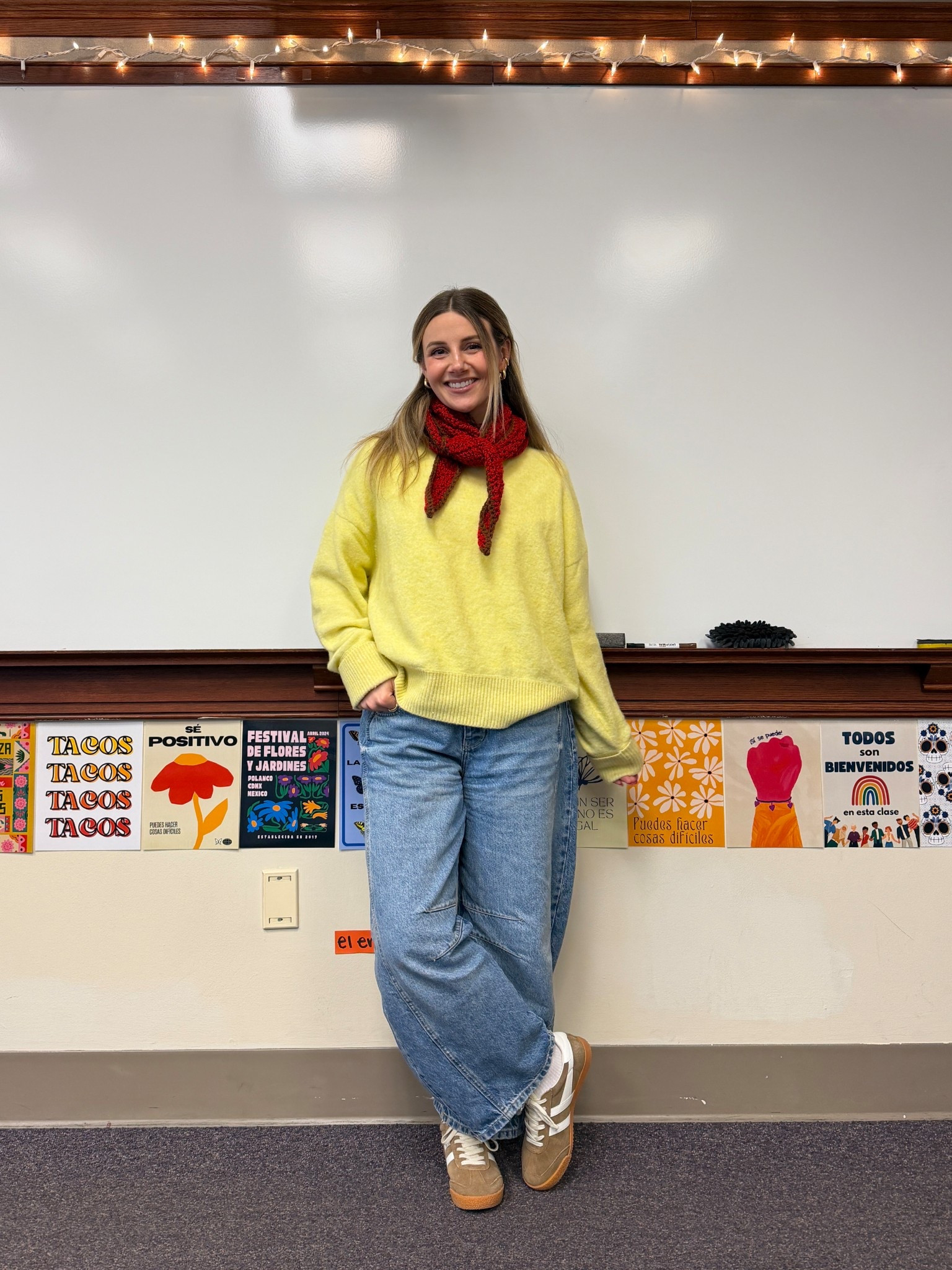 Cozy teacher ootd!

Size 26 (one down) in jeans 
Shoes are tts 