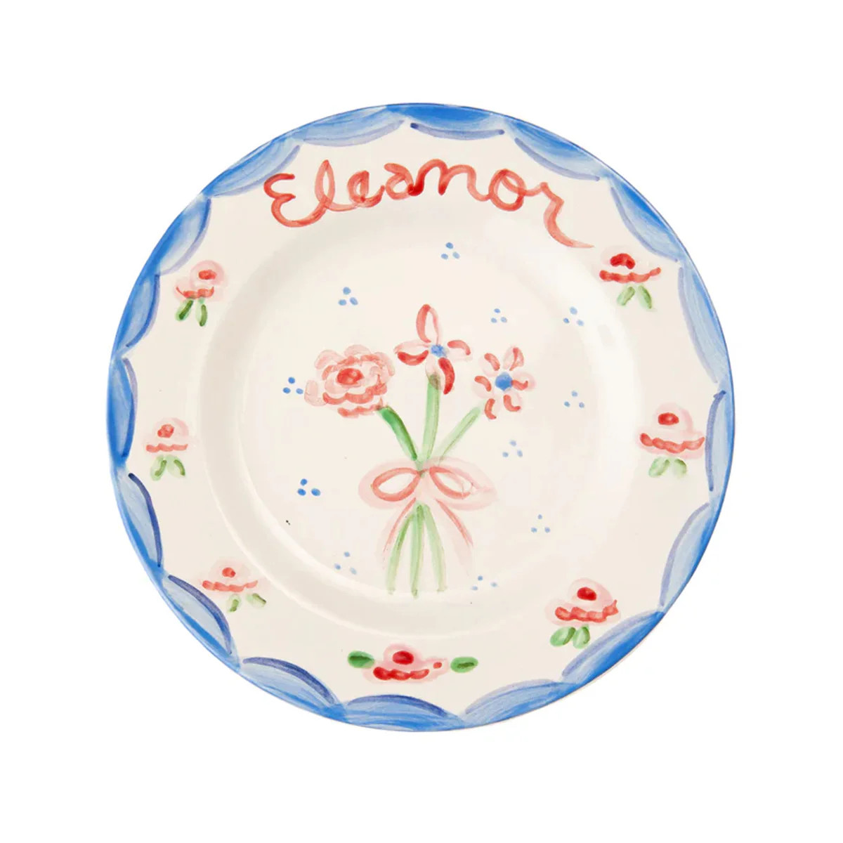 Pink and Red Floral Plate, 7.5" | Over The Moon