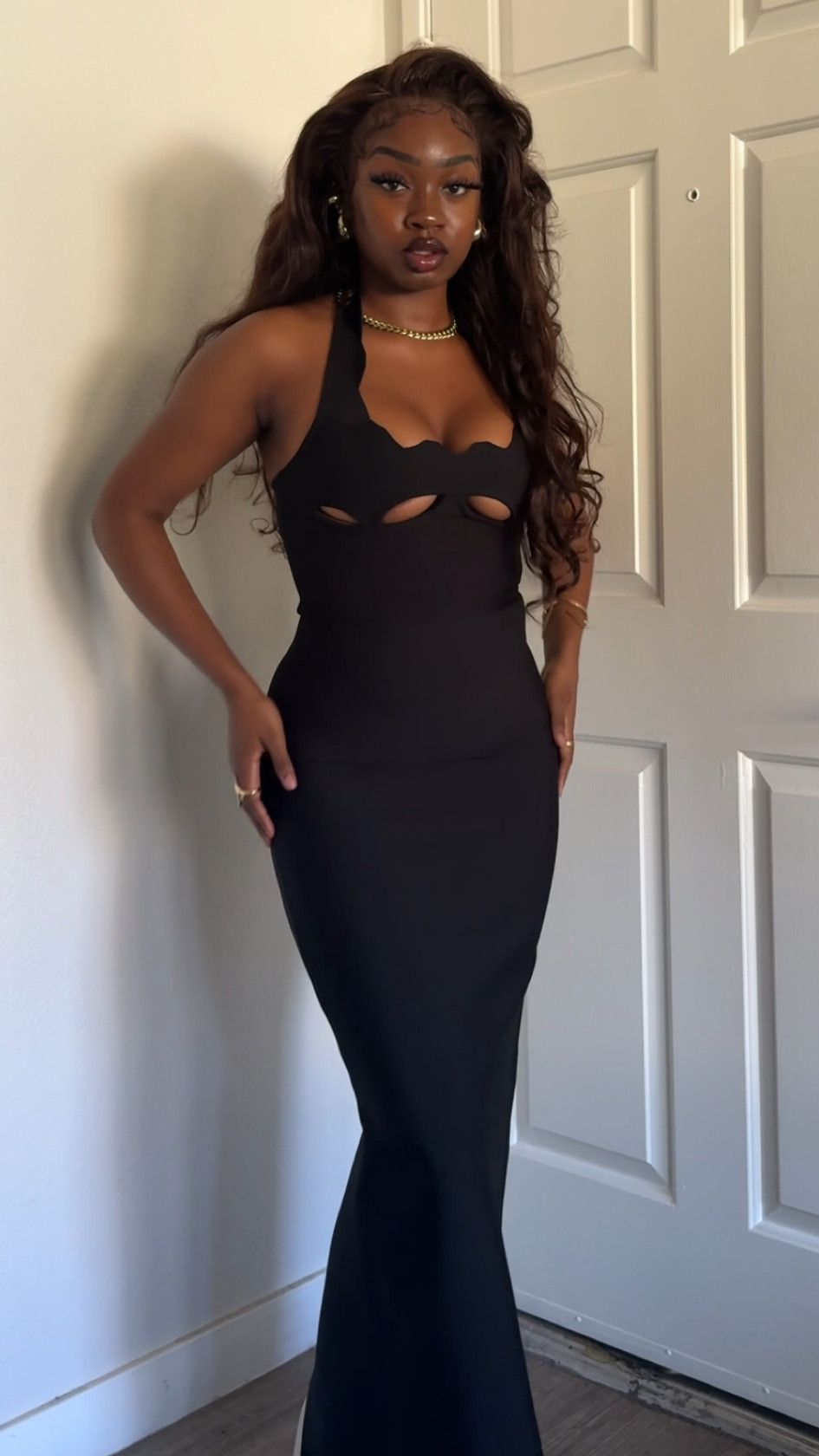 Dress is from yg collection. Please use this exact link ⬇️ I get a commission from it 🫶🏾

https://www.ygcollection.com/products/gianna-halter-gown?sca_ref=6564578.1eGbI41t8r

