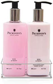 Pecksniffs Rose & Peony Hand Wash and Body Lotion Set 10.1 Fl Oz Each | Amazon (US)