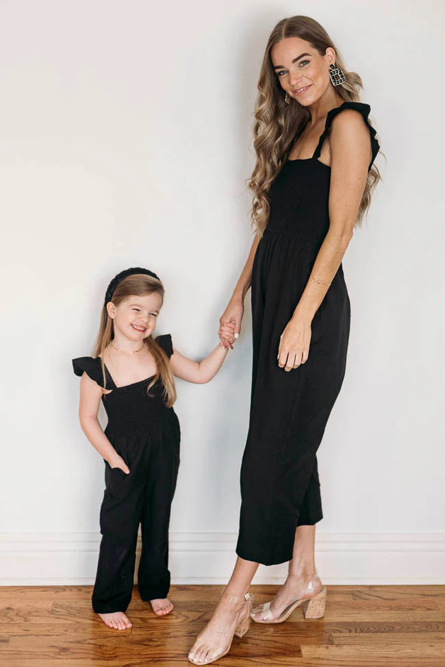 Kids Perfectly Poised Black Jumpsuit | Pink Lily