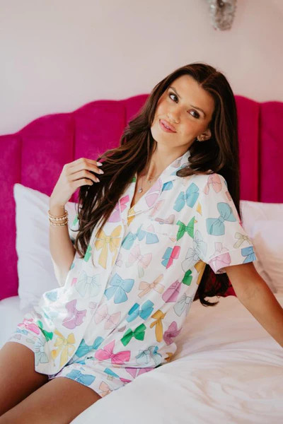 Multicolored Coquette Bows Comfy Loungewear Set | Katydid.com