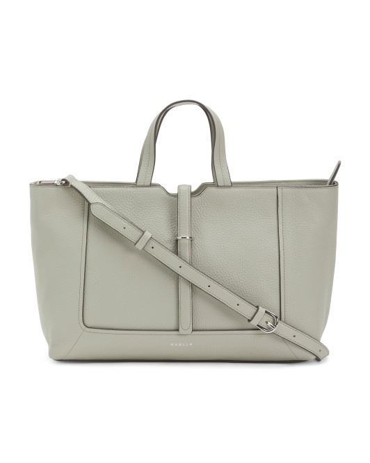 Leather Hazelbury Park Medium Zip Top Tote | TJ Maxx