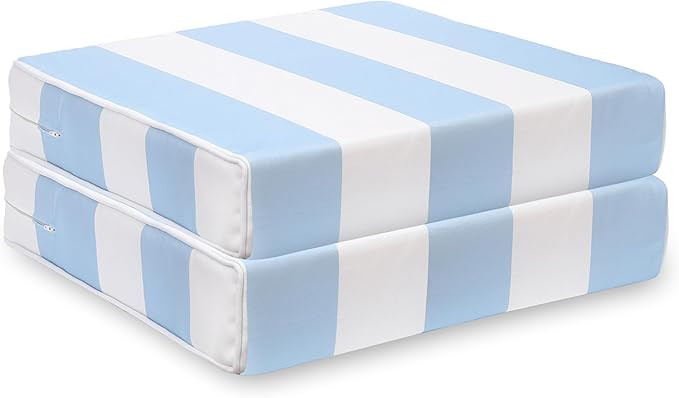 Hofdeco Premium Coastal Patio Indoor Outdoor Seat Cushion Cover Only Set of 2, 20”x20”x4” W... | Amazon (US)