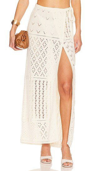 Thea Maxi Skirt in Ivory | Revolve Clothing (Global)