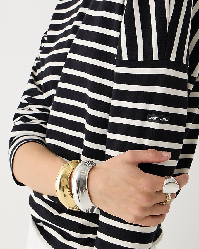 5.0(4 REVIEWS)Saint James® for J.Crew relaxed boatneck T-shirt in stripe$109.00Black IvorySelect... | J. Crew US