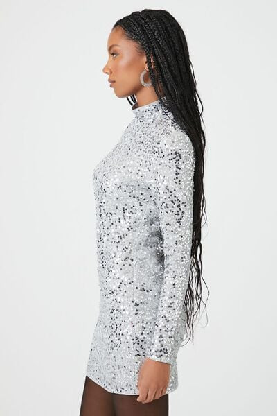 Sequin Mock Neck Mini Dress | Forever 21 (US)