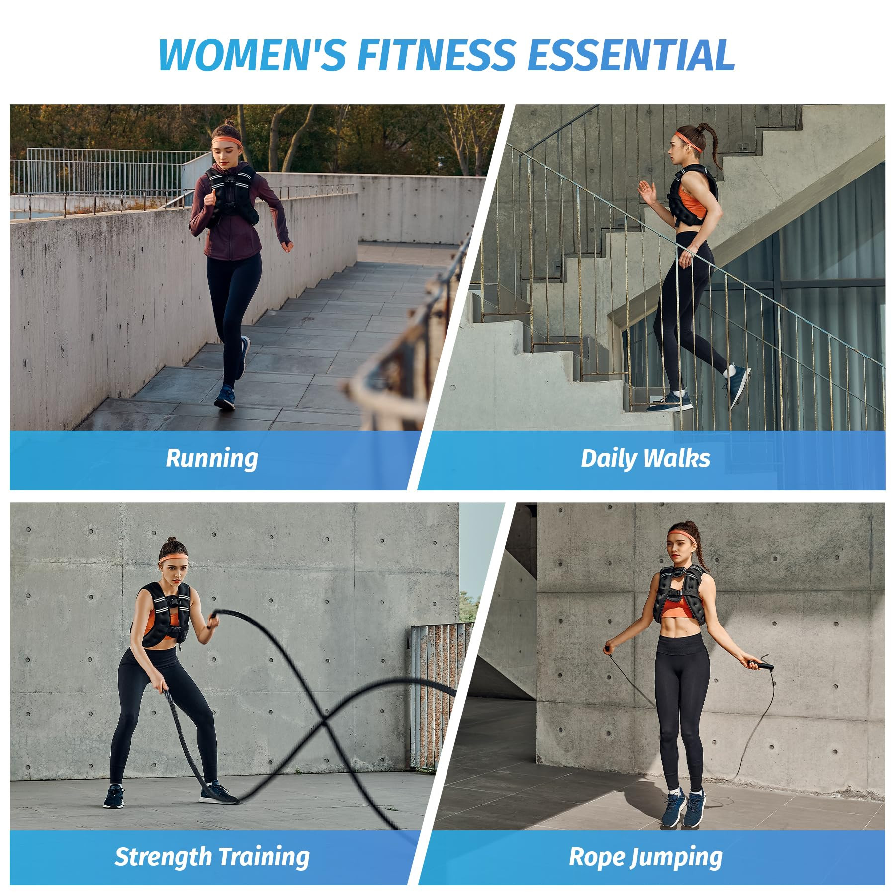 ZELUS Weighted Vest, 6lb/8lb/12lb/16lb/20lb/25lb/30lb Weight Vest with Reflective Stripe for Work... | Amazon (US)