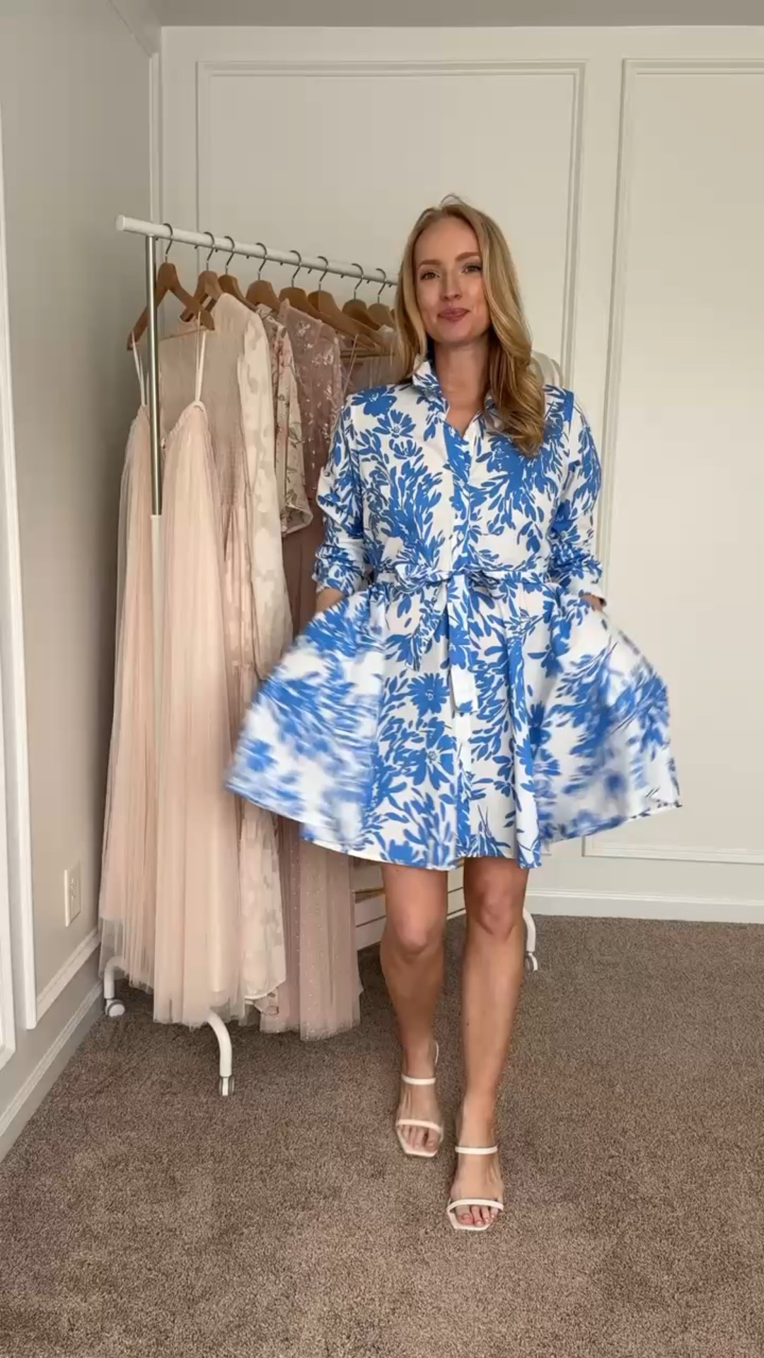 Gorgeous blue and white mini dress from Target! I can’t believe it’s only $35. This would be so beautiful for Easter, baby shower, bridal shower, or even a dressy brunch! Wearing size small. Spring dresses // mini dresses // target dresses // Easter dresses // shower dresses // event dresses // Mother’s Day 

#LTKStyleTip #LTKFindsUnder50 #LTKWatchNow