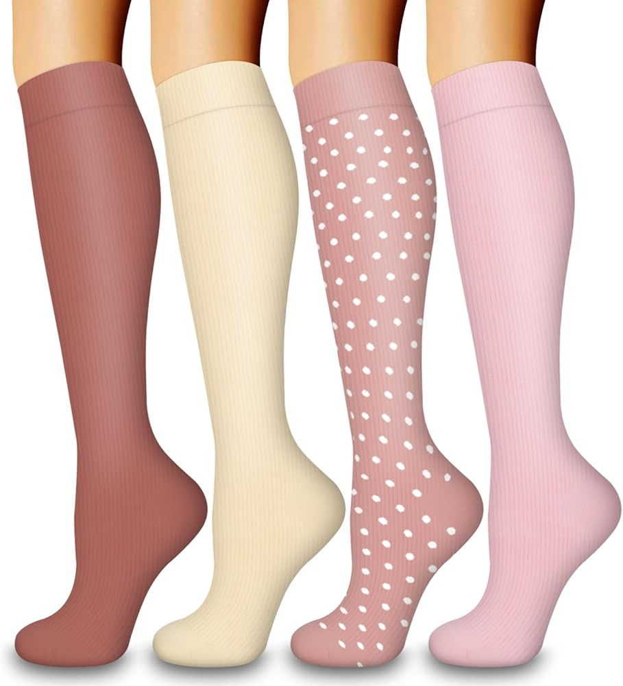 Laite Hebe 4 Pairs-Compression Socks for Women&Men Circulation-Best Support for Nurses,Running,At... | Amazon (US)