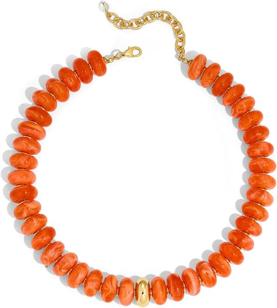 LILIE&WHITE Resin Chunky Beaded Necklace for Women Minimalistic Modern Statement Necklace Jewelry... | Amazon (US)
