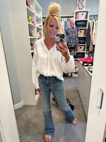 White blouse and flare jeans equals outfit perfection 

#LTKStyleTip #LTKSaleAlert #LTKFindsUnder100