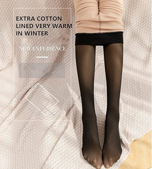 FEIFEI'S BOW Women Magic Extra Thick Warm Winter Double Lined Stretch Thermal Fleece Tights | Amazon (UK)
