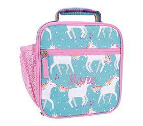 Mackenzie Aqua Unicorn Parade Lunch Boxes | Pottery Barn Kids