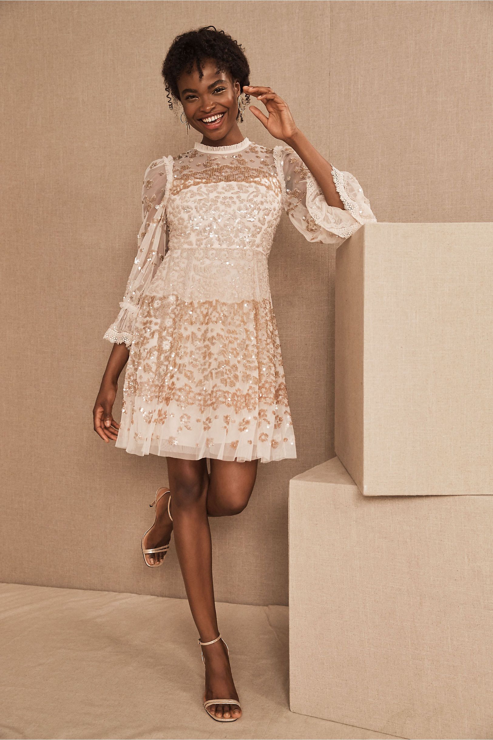 Needle & Thread Patchwork Sequin Mini Dress | BHLDN
