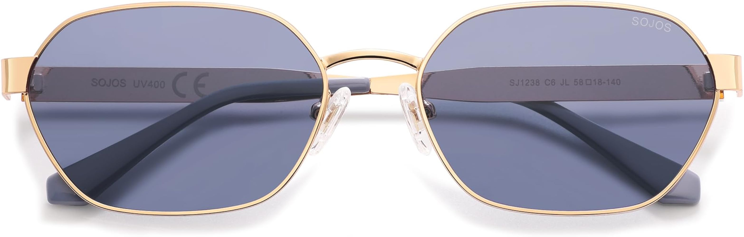 SOJOS Trendy Polarized Hexagon Sunglasses for Women Men, UV400 Retro Rectangle Shades SJ1238 | Amazon (US)