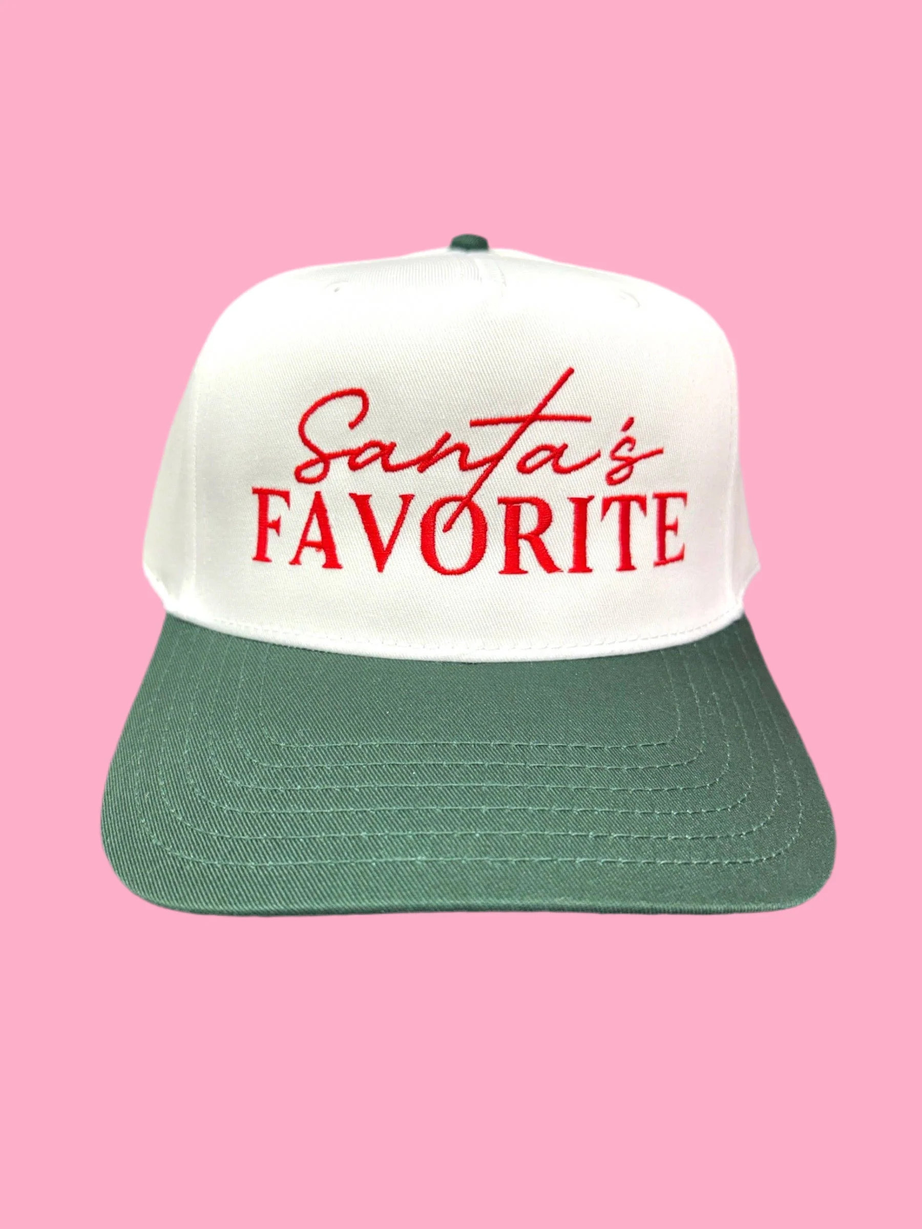 SANTA'S FAVORITE GREEN TRUCKER CANVAS | Teggy French