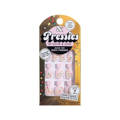 Olive & June Pressies Fake Nails - XS Round - Twinkle Lights - 28ct | Target