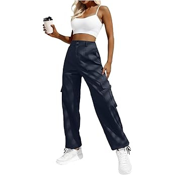 Lepunuo Women's High Waisted Cargo Pants Travel Y2K Streetwear Baggy Stretchy Pants with 6 Pocket... | Amazon (US)