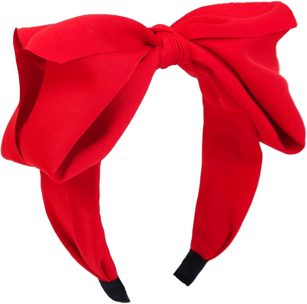 Huachi Red Bow Headbands for Women Girls Christmas Holiday Bow Headband, Vintage Red Headband for... | Amazon (US)