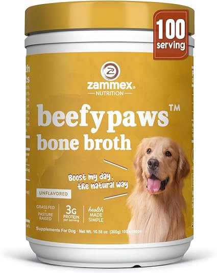 Zammex Grass-Fed Beef Bone Broth Protein Powder for Dogs & Cats - Joint & Bone Support, Gut Healt... | Amazon (US)