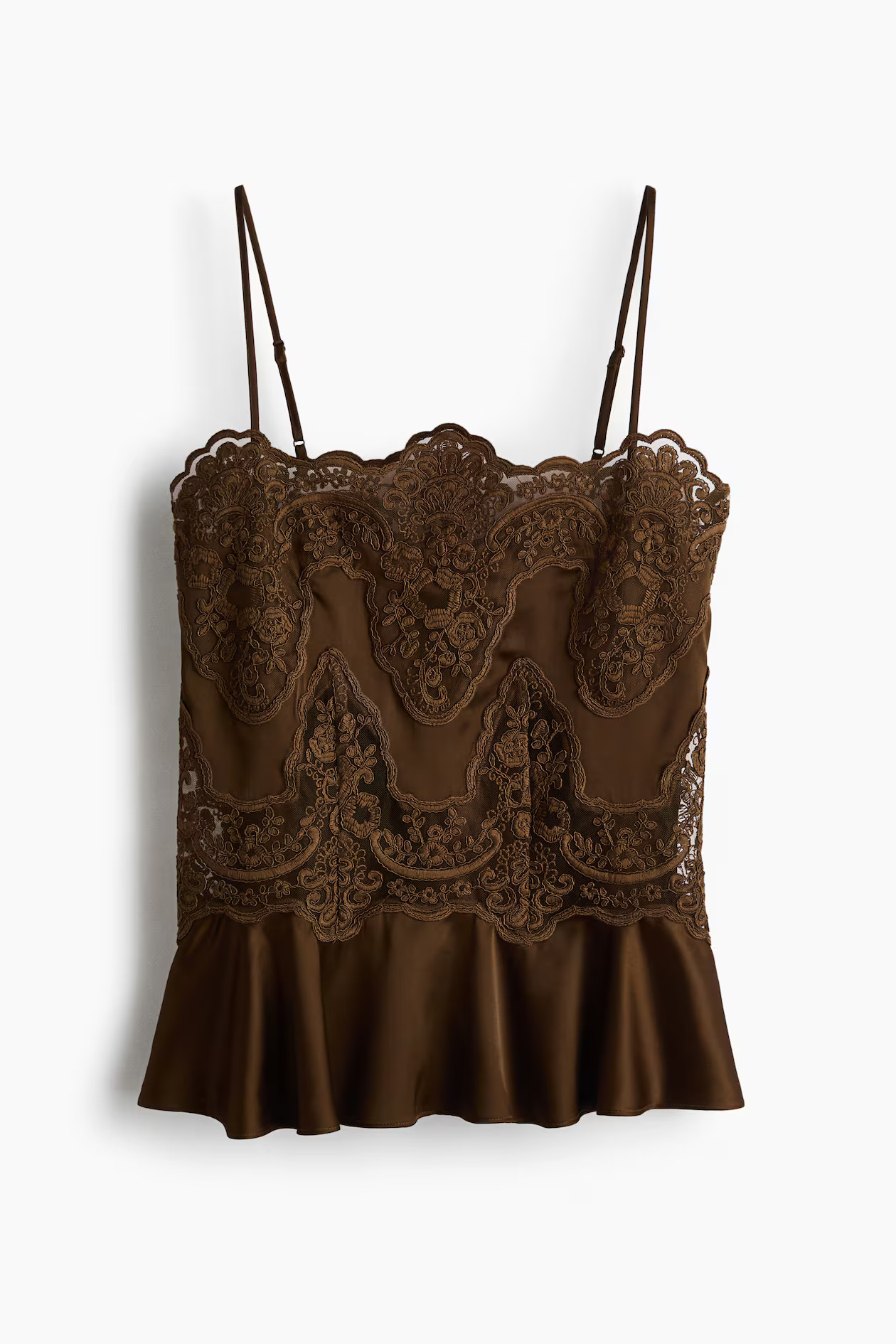 Lace-Detail Satin Top | H&M (US + CA)
