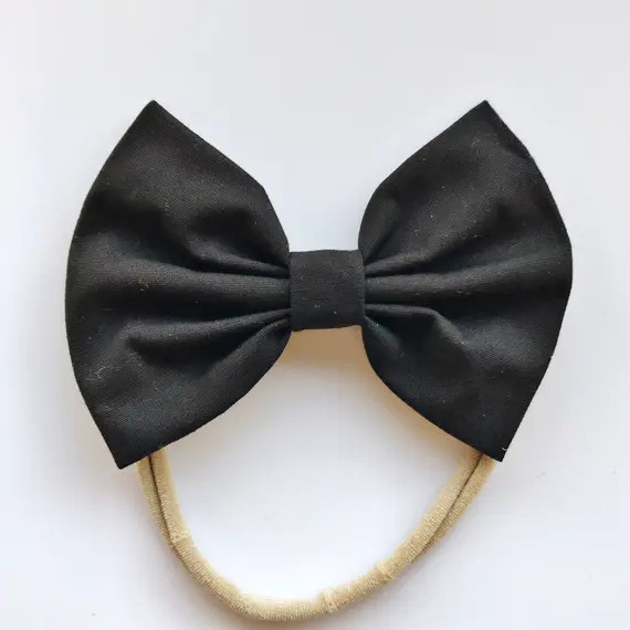 Solid Black baby bow | Etsy (US)