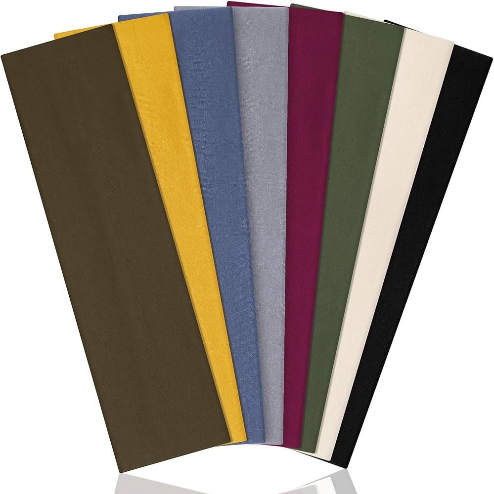 8 Pack Headbands for Women Non Slip - Stylish Sports Hair Bands for Women's Hair - Soft Cotton Cl... | Amazon (US)