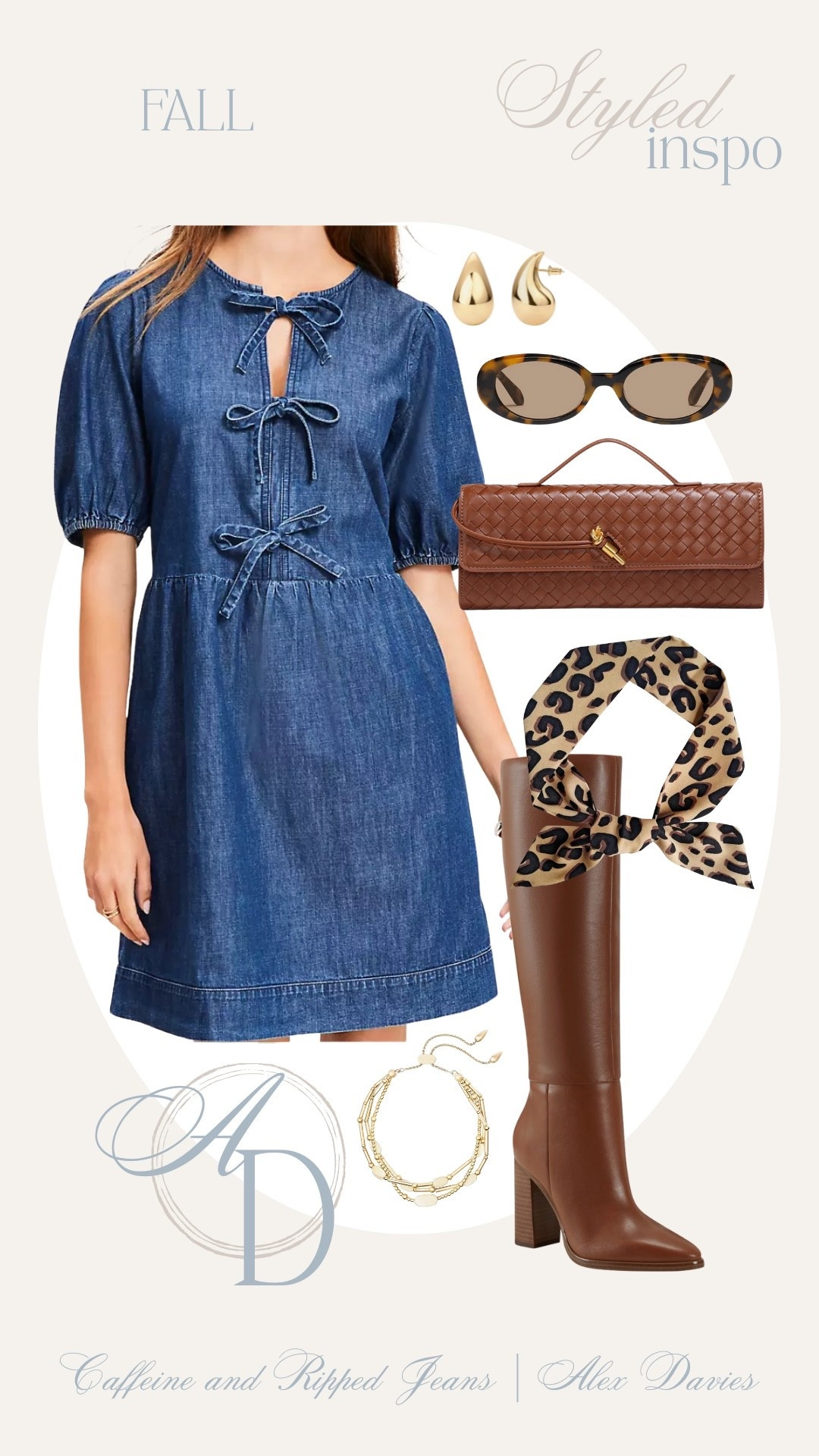 // loft denim dress // denim dress for fall // prefall outfit inspo // fall outfit inspo // back to school // teacher outfit // brown boots // denim dress // tortoise shell sunglasses // leopard scarf // 

#LTKStyleTip #LTKSeasonal #LTKShoeCrush