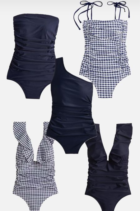 Classic navy swimsuits.