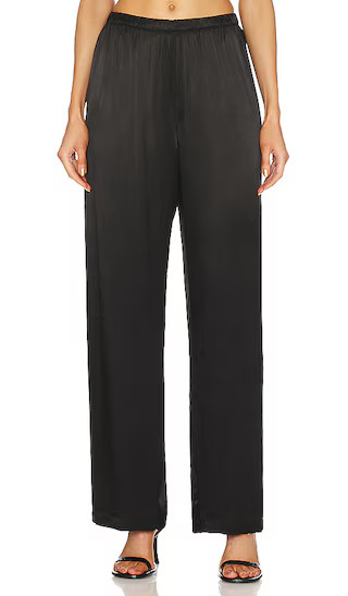 Satin High Waist Wide Leg in Black | Revolve Clothing (Global)