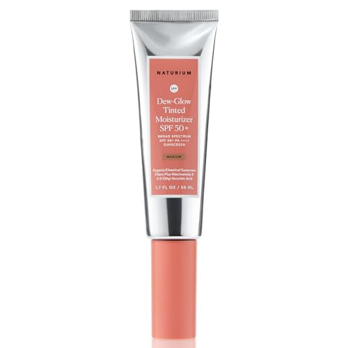 Naturium Dew-Glow Tinted Moisturizer SPF 50+ Medium, Daily Moisturizing Sunscreen & Face Primer with Tint, Skin Protector with Dewy Finish, 1.7 oz | Amazon (US)