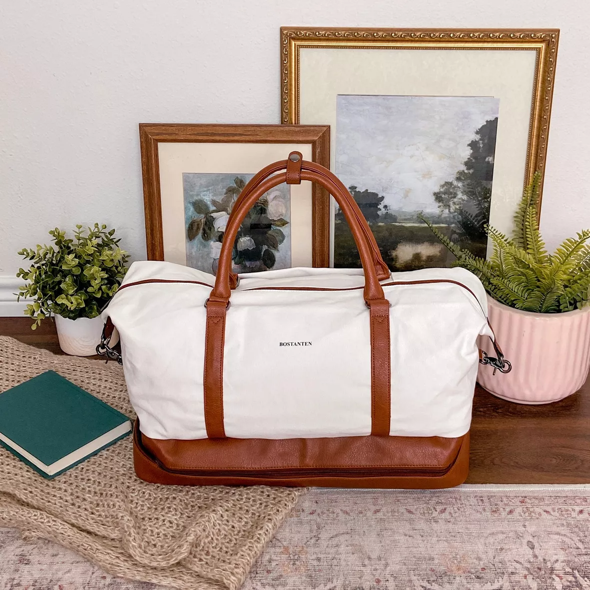 BOSTANTEN Weekender Bags for Women Leather Travel Duffle Bag Carry On –  Bostanten official