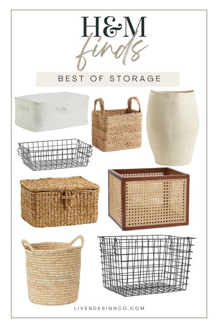 H&M storage. Storage basket. Woven basket. Hamper. Wire basket. Home organization. Bathroom storage. Pantry. Kitchen. Jute basket. Kids room. Wicker basket. Closet storage. 

#LTKSeasonal #LTKhome #LTKfindsunder50