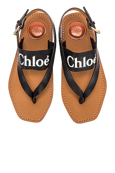 Chloe Woody Slingback Sandals in Black | FWRD 