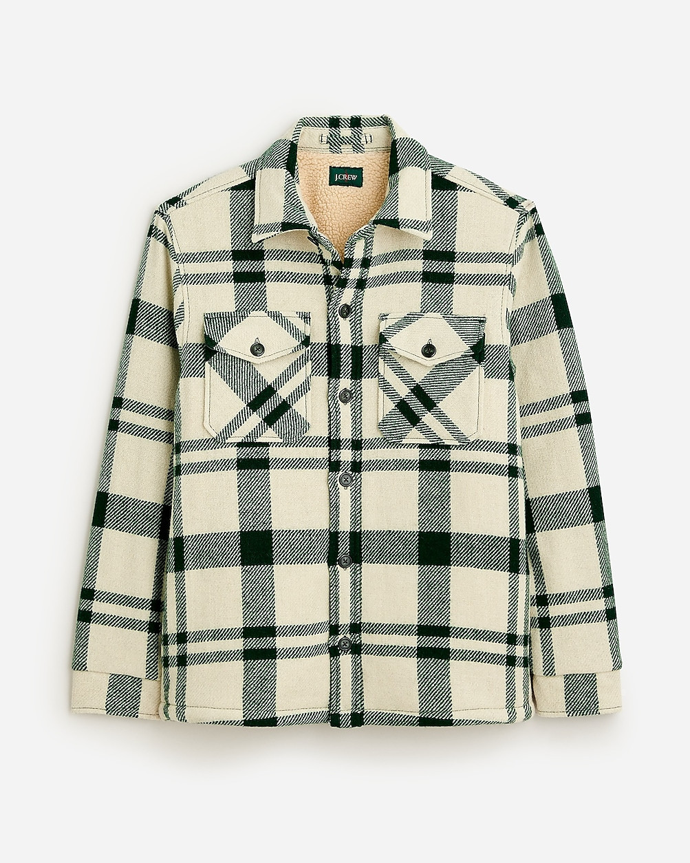 Wool shirt-jacket with sherpa lining | J. Crew US