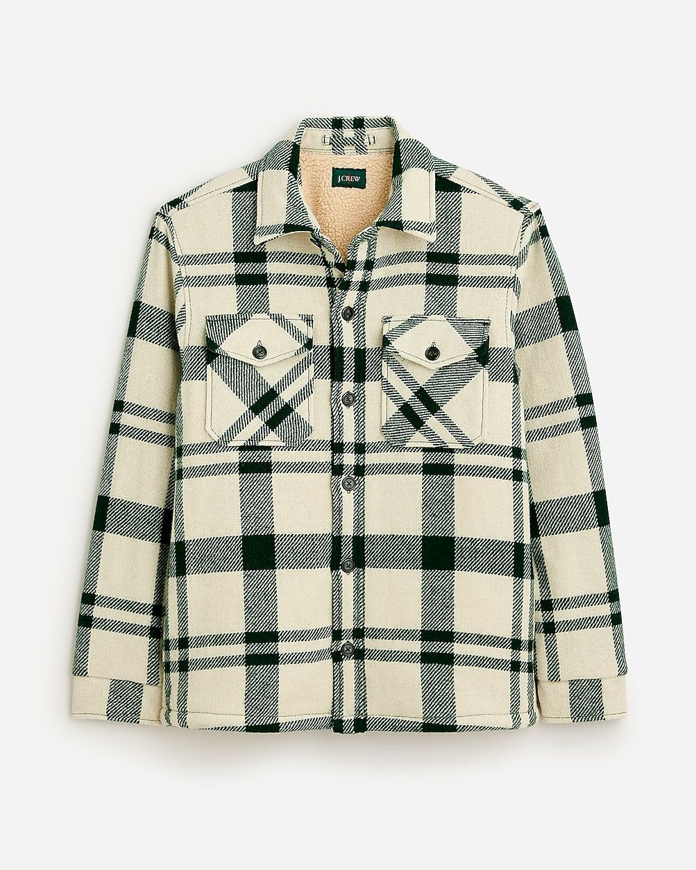 Wool shirt-jacket with sherpa lining | J.Crew US