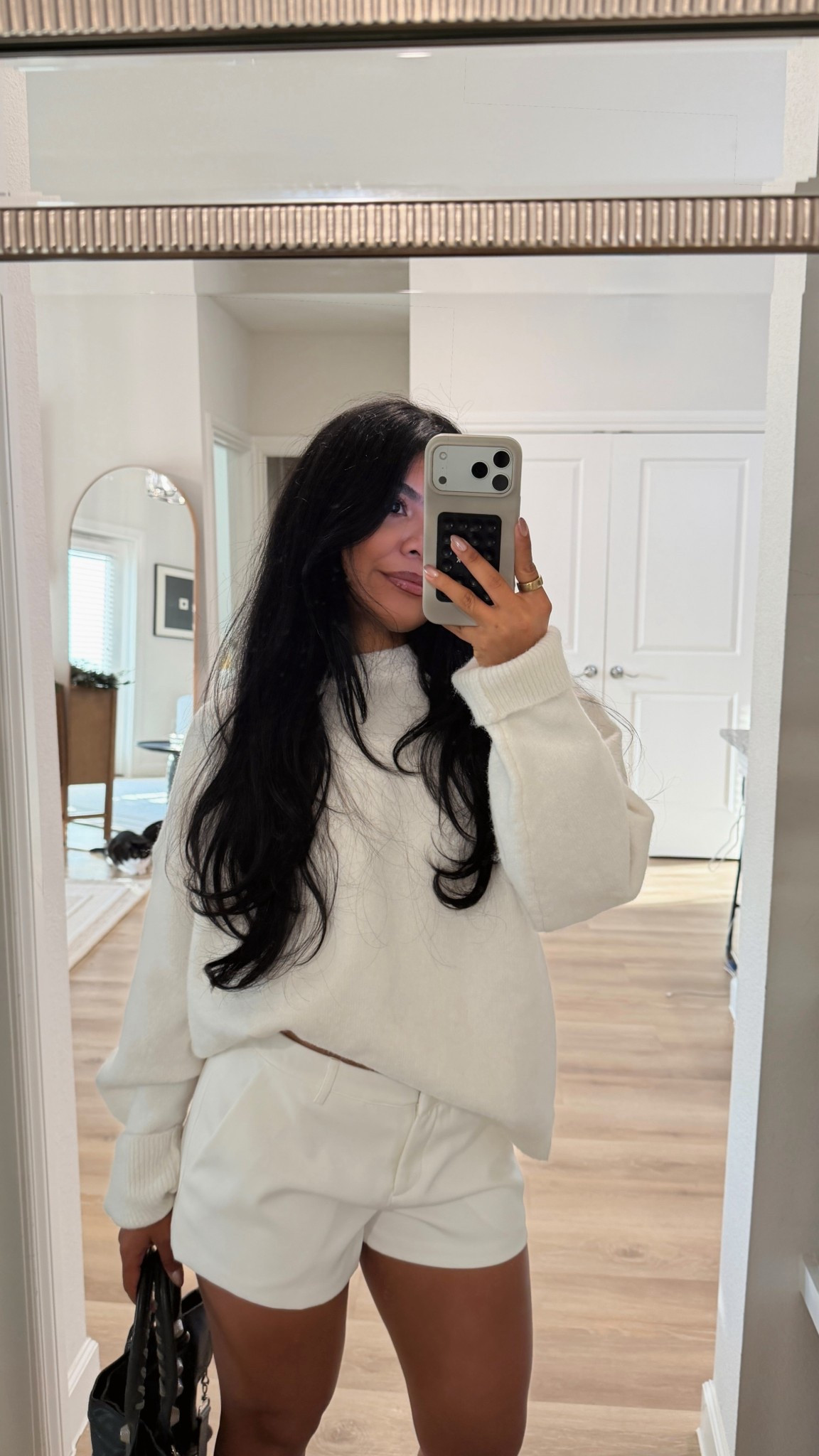 4 sweater (fits oversized), 6 shorts (should’ve done a 4, they’re loose!)