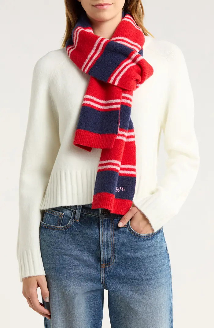 Damson Madder Bibi Stripe Skinny Wool Scarf | Nordstrom | Nordstrom