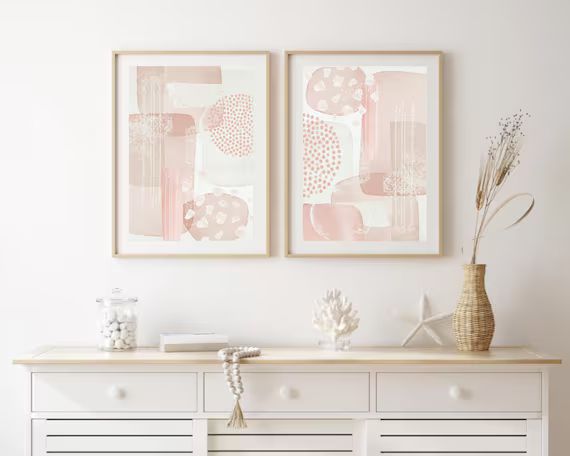 Pink Abstract Prints Pink Printable Wall Art Rose Pink - Etsy | Etsy (US)