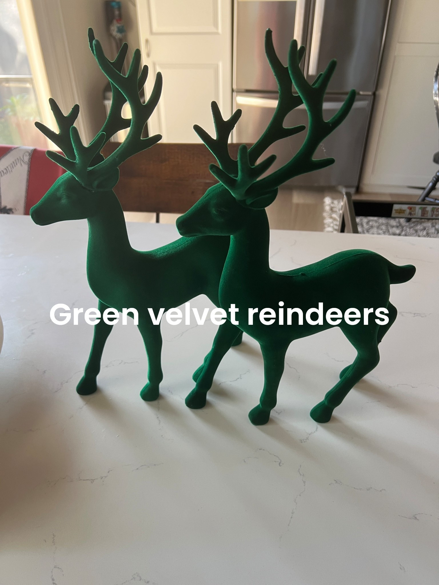 Reindeer decor! Green Velvet #shopamazon #reindeer #green #holidaydecor #christmasdecor

#LTKHoliday #LTKSeasonal #LTKHome