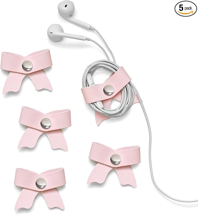 SenseAGE 5 Pack Cord Organizer, Bow Cord Keeper, Cable Organizer USB Holder, Leather Cable Manage... | Amazon (US)