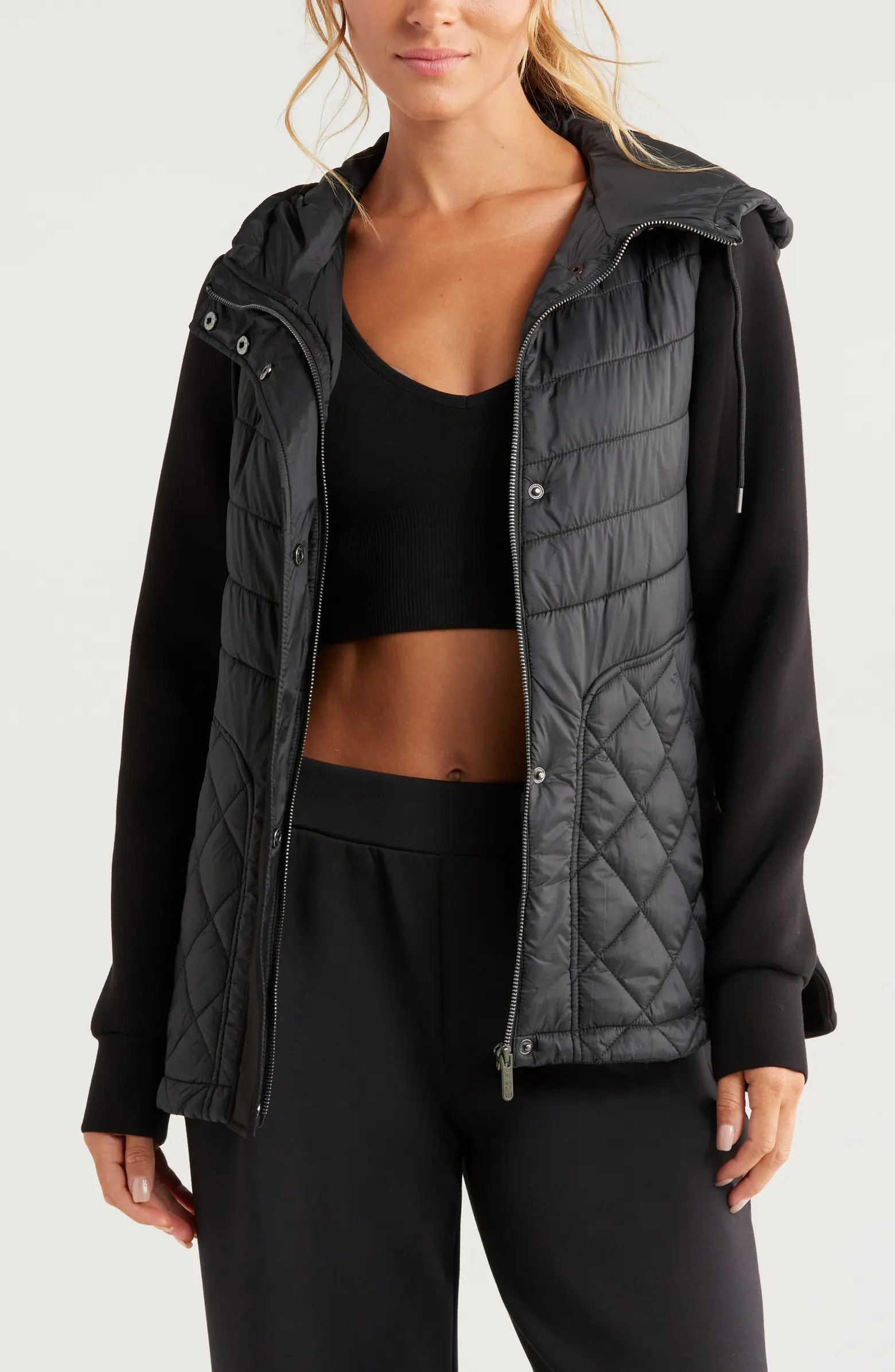Hybrid Quilted Knit Hooded Jacket | Nordstrom