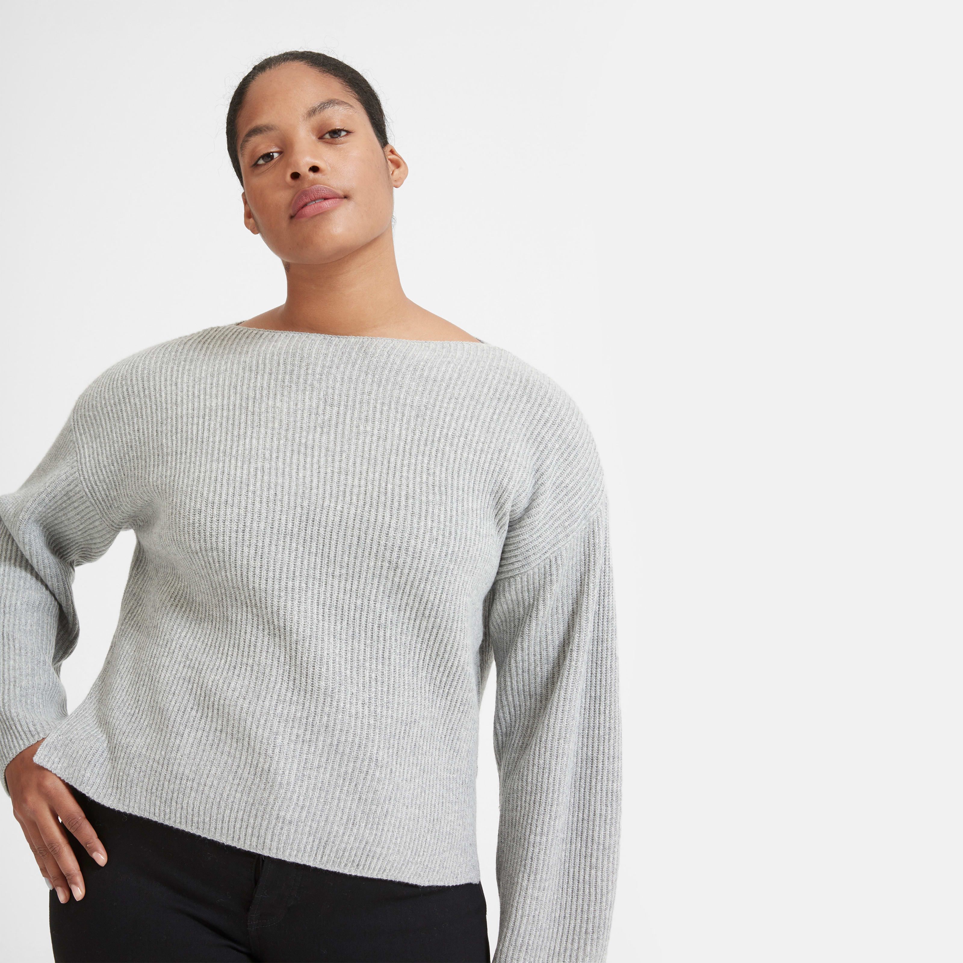 Women's Cashmere Rib Boatneck Sweater by Everlane in Heather Grey, Size S | Everlane