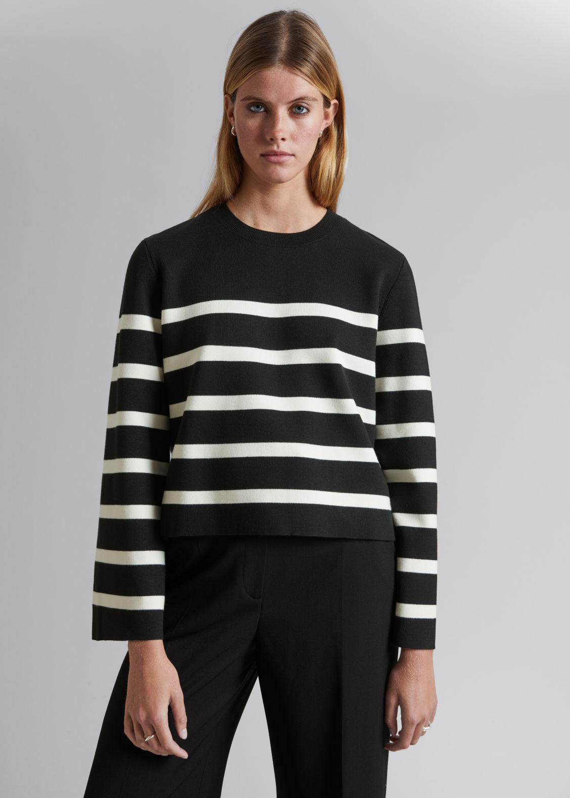 Wide-Sleeve Knit Sweater - Black | & Other Stories US