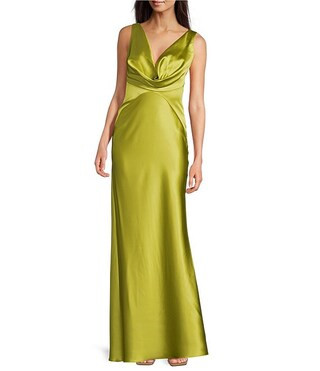 Satin Cowl Neck Sleeveless Maxi Dress | Dillard's