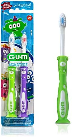 Amazon.com: GUM Monsterz Kids' and Toddler Toothbrush, Soft, Suction Cup Base, Ages 2+, 2 Count, ... | Amazon (US)