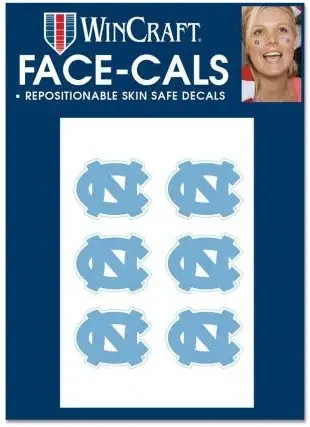 WinCraft NCAA North Carolina Tar Heels Face Tattoos, Team Colors, One Size | Amazon (US)